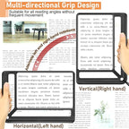 5X Full Page Magnifying Glass for Reading, Lightweight Rectangular Magnifier Provides Large Book Page Viewing Area, Upgraded Handheld Magnifier for Reading Small Prints for Seniors, Low Vision
