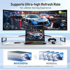 Cable Matters Unidirectional USB C to HDMI 2.1 Cable - 6ft, Support 4K@240Hz and 8K@60Hz, HDR - Thunderbolt 4, Thunderbolt 5, USB 4 Compatible with MacBook Pro, XPS, ThinkPad - Max 4K 60Hz on macOS