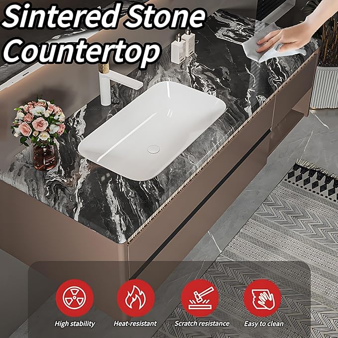 Modern Bathroom Vanity - Spacious Deep Sink | Defogging LED Mirror & Human Body Sensor Light, Open Side Panel, Floating Smart Bathroom Vanities (48IN)