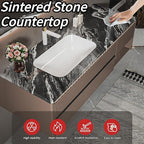 Modern Bathroom Vanity - Spacious Deep Sink | Defogging LED Mirror & Human Body Sensor Light, Open Side Panel, Floating Smart Bathroom Vanities (80IN)