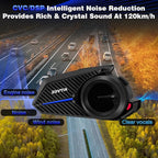 ZOVTIX Motorcycle Helmet Headset Support 8 Riders Group Intercom Communication System Speakers with Music Sharing/HiFi Sound/3 EQ Music Modes/Noise Cancellation/IP67/FM Radio/Wake up Siri - 1 Pack