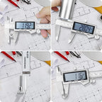 Electronic Digital Vernier Caliper, LOUISWARE Stainless Steel Caliper 150mm/0-6 inch Measuring Tools with Extra-Large LCD Screen, inch/Metric Conversion