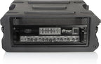 Gator Cases Pro Series 4U Rolling Rack Case with 19" Depth, Tow Handle & Recessed Wheels, Roto Molded Made in USA (G-PROR-4U-19)