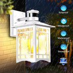 XANGQAN Motion Sensor Outdoor Wall Lights White Dusk to Dawn Light Fixture for House Porch Patio