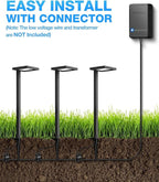 SUNVIE Low Voltage Landscape Lighting with Connectors 5W Anti-Glare LED Pathway Lights Wired Waterproof Outdoor Landscape Path Lights for Walkway Yard Garden Patio ETL Listed Cord, 8 Pack