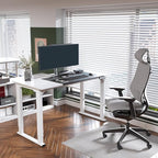 SANODESK 4-Leg Standing Desk, Electric Height Adjustable Desk with Memory Presets for Home Office, Stand up Desk Computer Workstation, 55x28 Inches White