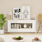 Vavkorkula TV Stand for 65 Inch with 2 Large Drawers & Hidden Storage Cabinets, Modern Farmhouse Entertainment Center Television Stands for Living Room Bedroom, White