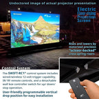 EliteProjector Screens Kestrel Tab-Tension 3 CineWhite, 183" Diag., 16:9 Aspect Ratio, ISF Certified 4K/8K Ultra HD Electric Floor-Rising Motorized Tab-Tensioned Front Projector Screen, FTE183H3