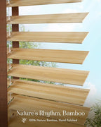 Graywind Motorized Bamboo Blinds 90% Blackout Smart Electric Horizontal Blind Remote Rechargeable for Smart Home Office, Custom Size (Bamboo)