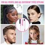 3 Pieces Hair Styling Comb Set Teasing Brush Rat Tail Comb Edge Brush for Edge&Back Brushing, Combing, Slicking Hair for Women (Pink)