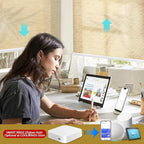 COOLWINDS Motorized Blinds with Remote Cordless Automatic Motorized Shades Custom Blinds for Windows Smart Curtains Compatible with Alexa Google Home(Light Filtering Linen Soft Dunes,W27 x H72in)