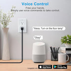 WiFi Smart Outlet Plug with Remote,GreenCycle 2 Electric Smart Plug with Remote,Compatible with Alexa and Google Home via Tuya,15A/1500W，Remote Control from Anywhere,TUV FCC List(2.4G)