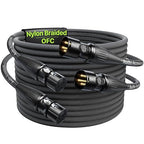 XLR Cables 15 Feet 2 Pack, Professional Gold-Plated Rean Connectors from Neutrik, Kevlar-Reinforced Nylon Braided Microphone Cable, Mic Cable, Durable Shielded and Balanced XLR Male to Female Cord