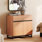 WAMPAT Modern TV Stand for TVs up to 40 inch, Entertainment Center TV Console with Adjustable Shelve and Metal Base for Living Room,Bedroom, Mocha