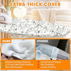 Ironing Board Cover and Pad, 15x54 Standard Size Thick Iron Padding, Scorch & Stain Resistant Ironing board cover, Heavy Duty Iron Board Padded with Adjustable Fasteners Elastic Edge, Floral White