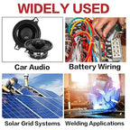 8 Gauge Wire (50ft Each - Red/Black) Copper Clad Aluminum CCA - Primary Automotive Wire,Car Amplifier Power & Ground Cable, 20PCS Lugs Terminal Connectors,20PCS 2:1 Heat Shrink Tubing