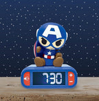 LEXiBOOK, Marvel Avengers, Avengers Nightlight Alarm Clock, Sounds and Melodies, Backlit LCD Screen, Luminous, Snooze, RL800AV1