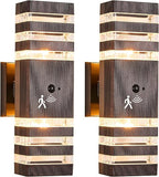 2 Pack Oil Rubbed Bronze Outdoor Wall Lights Fixtures with Motion Sensor Up Down Porch Lights Modern Dusk Dawn Exterior Sconce Wall Mount Outside Coach Lantern for House(With 4 Dimmable Warm Bulbs)
