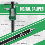 SK 6-Inch Digital Calipers, Vernier Caliper with Large LCD Screen, Caliper Measuring Tool with Auto-Off Feature, Inch/Millimeter/Fraction Conversion, ±0.001" Accuracy