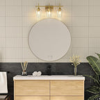VONLUCE Bathroom Vanity Light, 3 Light Bathroom Light Fixture Over Mirror, Bathroom Wall Lamp with Clear Glass, Modern Gold Vanity Lighting fixtures for Bathroom, Bedroom, Hallway
