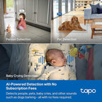 Tapo 4K Pan/Tilt Indoor Security Camera for Baby Monitor, Dog Camera w/Motion Detect and Track, 360° View, Color Night Vision, SD/Cloud Storage, Works w/Alexa, Google, and Bixby RoomCam 4K