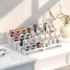 4 Set Large White Wooden Tiered Riser Display Stands for Vendor Events,Stackable Wooden Cupcake Stand,Farmhouse Decor Wood Dessert Table Display Set,Vendor Booth Display Items,Food Display Risers for Party（12-11.2-10.4-9.6IN）