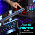IXTECH RGB Low Profile Boom Arm for Mic, Adjustable Microphone Arm Stand with Desk Mount Clamp, Rotatable Microphone Boom Arm Mic Stand with Cable Management for Podcast Streaming Gaming Studio.