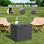 NUNU LAB 32 Gallon Outdoor Storage Box Waterproof, Outside Package Delivery Deck Boxes with Lockable Lid, Backyard Storage Bin For Garden Tools, Patio Cushions Accessories, Black