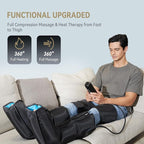 FIT KING Air Compression Leg Massager with Heat and Compression for Circulation and Pain Relief, Full Leg & Foot Massager for Swelling Edema RLS with Pressure Sensor LCD Display for Dad Mom Wife