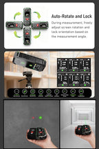ZC-SG60 Dual Laser Measuring Tool, 196Ft Green-Beam Bilateral Digital Laser Distance Measure 6 Units Ft/in/M, Rechargeable Laser Measurement Tool -Backlit LCD Display, Length/Area/Volume/Angle Sensor