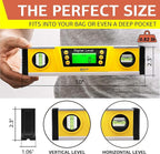 Shefio Digital Level - 10 Inch Torpedo Level And Protractor, Bright Lcd Display, Audio Indicator, Magnetic Base - Includes Batteries And Case