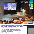 Elite Screens ezCinema Tab-Tension CineGrey 4D, 121-inch 16:9, Manual Floor Pull Up ISF Ceiling Ambient Light Rejecting, Portable Home Office Classroom Projector Screen with Carrying Bag, FT121UH-C4D