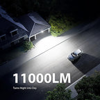 Onforu 2 Pack 100W 11000LM LED Motion Sensor Outdoor Lights, Dusk to Dawn Flood Lights Outdoor Motion Sensor, Hardwired Security Light Floodlights Outside 6500K Daylight IP65 Waterproof (Black)