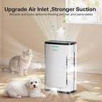 Pet Air Purifier Large Home up to 4200 sq ft, Suck up Floating Cat Dog Hair, 7-Stage Filter Anion Activated Carbon HEPA Air Purifiers WiFi for Dander Odor Allergies Smoke Dust, Zero Ozone, P339 White