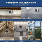 ALORAIR 780CFM Crawlspace Ventilation Fan with Humidistat, IP55 Rated Basement Stainless Steel Exhaust Fan, Built-In Isolation Net 9.13 Inch Foundation Vent Fan for Crawl Space,Garage,Attic,Grow Tent