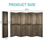 Babion 6 Panel Pegboard Display, Peg Board Room Divider Freestanding Folding Privacy Screens Display Stand for Craft Shows (Brown)