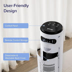 LEVOIT Smart 42 inch Tower Fan for Bedroom, DC motor, Oscillating with Quiet 26ft/s Velocity, 25dB Bladeless Floor Fan for Home Space, 12 Speeds, 4 Modes, 24H Timer with APP, Works with Alexa, Remoter