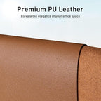 Aothia Leather Desk Pad Protector, Mouse Pad, Office Desk Mat, Non-Slip PU Leather Desk Blotter, Laptop Desk Pad, Waterproof Desk Writing Pad for Office and Home (48"x17",Brown)