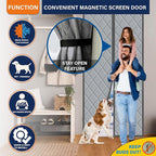 Magnetic Thermal Insulated Door Curtain, Fits Door Size 32" x 80",Durable Oxford Cloth&Thicken Polyester Fiber Fill, Efficient Temperature Control, Durable Construction, Soundproof and Windproof
