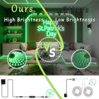 Aalnfe Green Led Lights Strip ST. Patrick's Day Decorations Indoor Rope Lights Easy DIY Cuttable Strip Lights for Room Bathroom Living Room Kitchen Ceiling Wall Vanity Mirror Decor