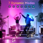 SIBRILLE Spotlight Floor Lamp, Tall LED Standing Lamp with Remote/Touch Control, 2700K-6500K, 350°Rotating Head Standing Lamp, Reading Floor Lamp for Living Room, Bedroom, Office & Wall Art, Black RGB