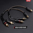 Install Link RCA Audio Cable for Subwoofer or Stereo Cable, Y Adapter 1-Female to 2-Male Splitter, 2pk
