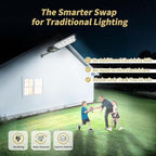 Locontifni 3000W Solar Street Light Outdoor with Motion Sensor & Remote, Super Bright Waterproof Dusk to Dawn LED Floodlight for Driveway, Yard, Parking Lot, Dual-Sided Solar Panel