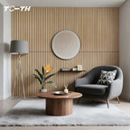 TO-TH Wood-Look Acoustic Wall Panels, 10 Pack 47.2” x 23.6” Sound Panels, Decorative Wood Panels for Wall Sound Dampening Panels for Home, Office, Basement, Teak with Mitered Edges