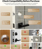 Lockin Veno Pro Smart Deadbolt Lock with 2K 180° Security Camera & Video Doorbell, AI Local Storage, Palm Vein & Fingerprint Keyless Entry, Front Door Smart Lock with Built-in Wi-Fi, App Control