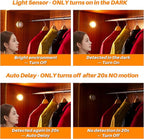 STAR-SPANGLED 3 Pack 2.8” Motion Sensor Lights Indoor AAA Battery Operated, Stick on LED Puck Light for Stairs, Under Cabinet, Closet (Golden, Warm White)