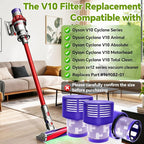 3 Packs V10 Vacuum Filter Replacement for Dyson Cyclone Series, V10 Animal, V10 Absolute, V10 Motorhead, V10 Total Clean, SV12 Series Vacuum Cleaner, Replace Part 969082-01