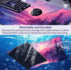 Sunset Mountain Scenic XXL Extended Mouse Pad, Fuji Mountain Large Laptop Pad, Waterproof, Non Slip, Game Office Sewn Table Pad 35.4 x 15.7 x 0.12 Inches