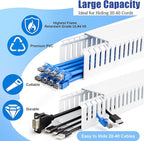 ZhiYo 2x2in Professional Server Rack Cable Management Raceway, 6.6ft (2 x 3.3ft) Cable Raceway Kit, Electrically Safe PVC Open Slot Wire Cover, Cord Hider for Under Desk/Computer/Network Cords White