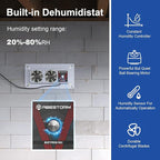 Abestorm Crawlspace Ventilation Fan with Humidistat, Basement Vent Fans with Dehumidistat & Freeze Protection Thermostat, Dual Air Vent Fan for Basement/Kitchen (220 CFM Airflow)